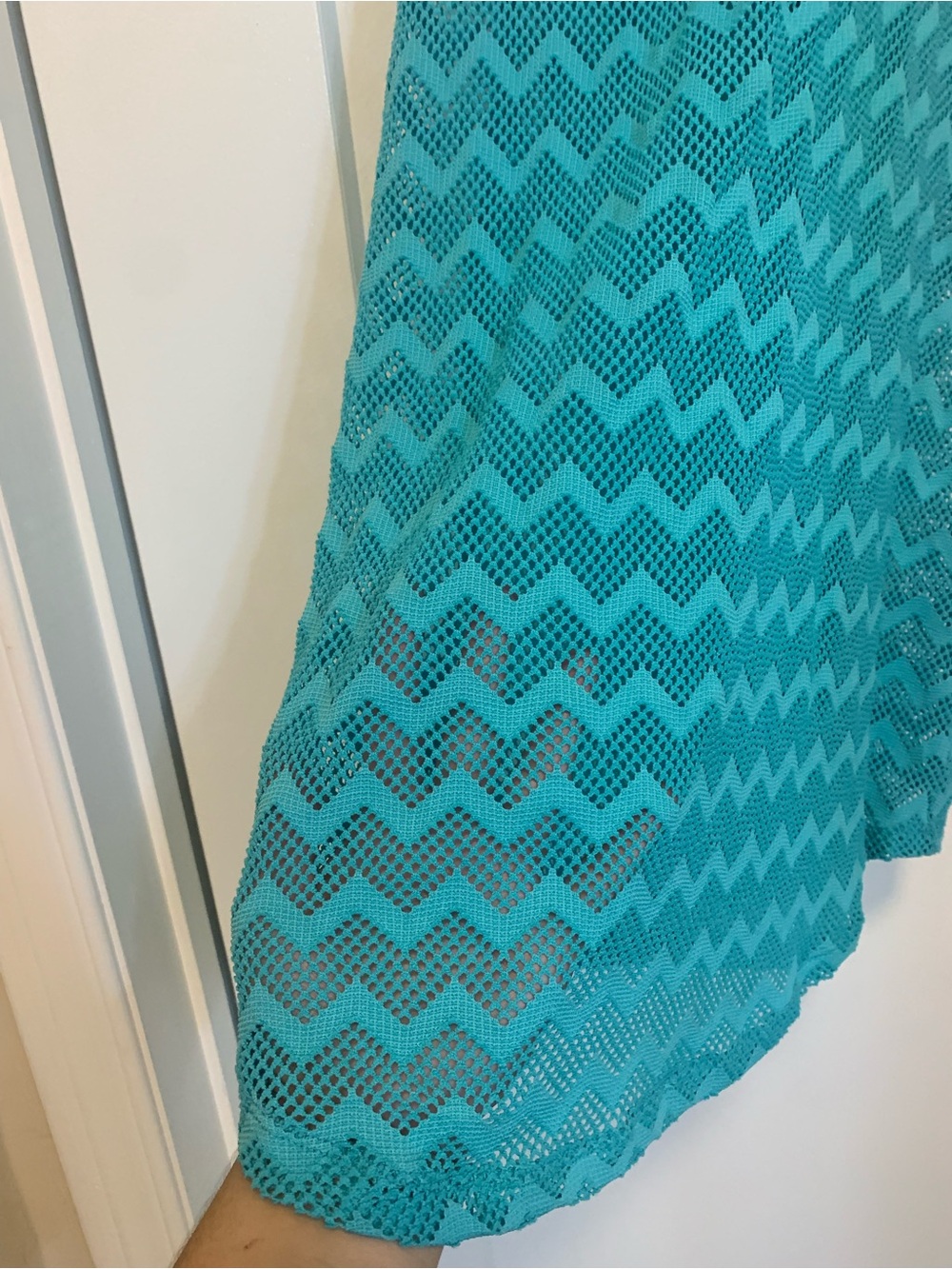 Turquoise Crochet Racerback Cover-Up - Picture 3 of 4